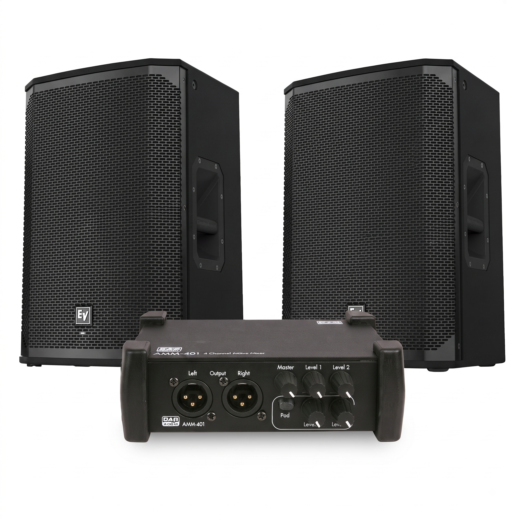 Electro Voice Geluidset 1 | 2x Top-Speaker 15'' + DAP 4 kanaals mengtafel