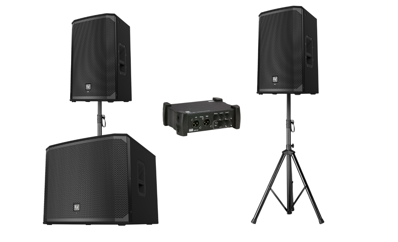 Electro Voice Geluidset 2 | 2x Top-Speaker + 1x Subwoofer + DAP 4 kanaals mengtafel