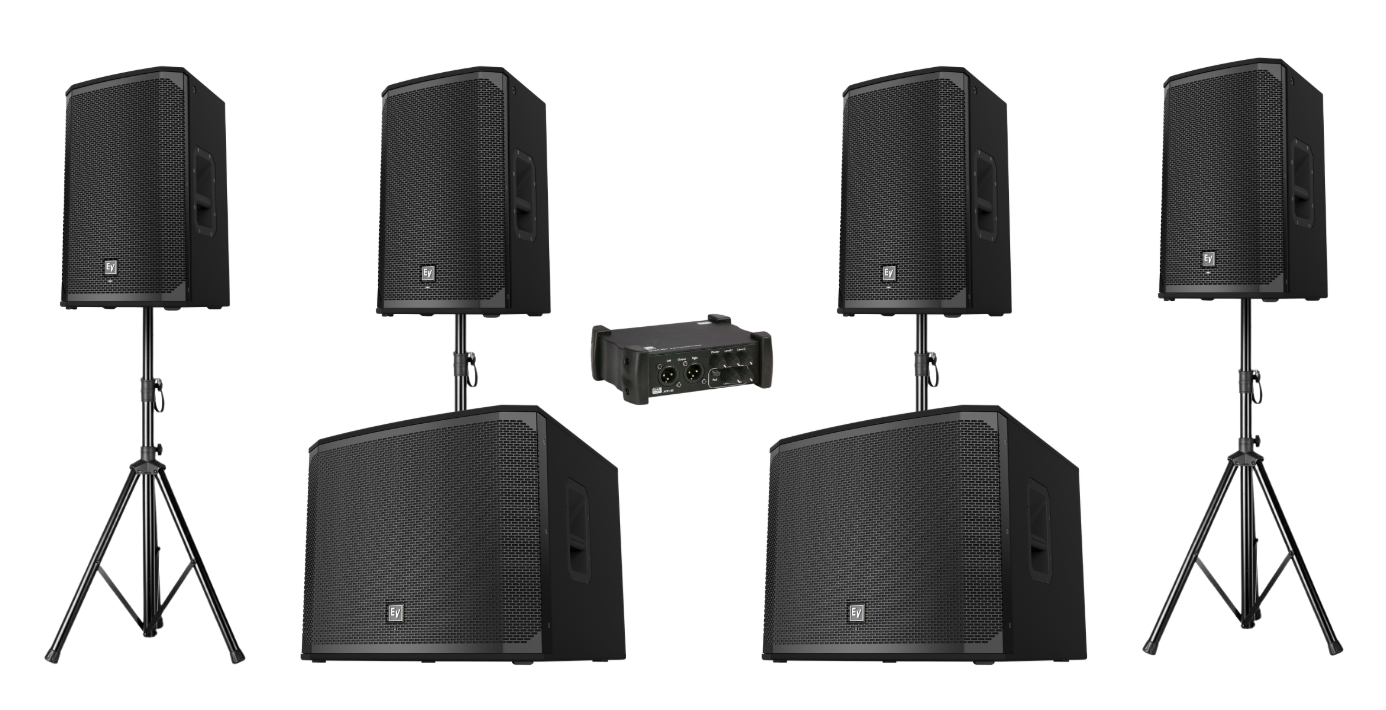 Electro Voice Geluidset 4 | 4x Top-Speaker + 2x Subwoofer + DAP 4 kanaals mengtafel